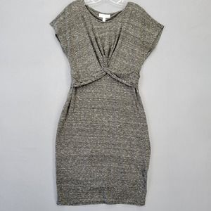 Jessica Simpson Maternity Women Dress Size S Gray Stretch Bodycon Cap Sleeves